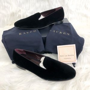 Ralph Lauren Mens Black Collis Velvet Slipper 10.5